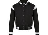 Urban Classics Girls Inset College Sweat Jacket Nero/Bianco - 146/152