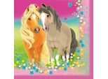 Amscan 9911588 - Tovaglioli Di Carta Pretty Pony, 20 Pezzi, Dimensioni 33 X 33 Cm, Pony E Fiori, Decorazione Della Tavola, Festa Di Compleanno Per Bambini, Festa A Tema