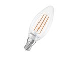 Osram Led Superstar Classic Lampada Led B 40 A Forma Di Mini Candela Classica, Corpo In Vetro Trasparente, 2,2 W, 470 Lm, Attacco E14, Luce Bianca Calda Con 2700 K, Eek A, Diametro 35 Mm, Confezione Da 2 Pz