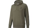 Puma Felpa Con Cappuccio Power Hoodie Uomo, Taglia:M, Colore:Olive