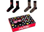 Set Di 2 Calzini Neri Da Donna 36-40, Calzini A Forma Di Cuore Perfetti Per San Valentino