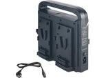 Trade-Shop BP-2CH V-Mount Li-Ion Akku 4-Kanal-Ladegerät inkl. EU-Netzteil für Newell BP-95W BP-150WS BP-190 14,4V/14,8V / Camcorder Videorecorder