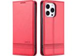Custodia Iphone 13 Pro, Portafoglio Con Chiusura Magnetica E Supporto, Custodia Flip In Pelle Per Iphone 13 Pro Rosa