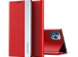 Custodia Iphone 13 Pro, Custodia Magnetica In Finto Cuoio Con Funzione Stand Per Iphone 13 Pro Rosso