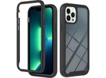 Custodia Iphone 13 Pro Max, Doppio Strato Trasparente Posteriore Tpu Bumper Antiscivolo Antiurto Custodia Protettiva Completa Per Iphone 13 Pro Max Nero