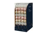 Baubles Natalizi In Vetro Con Motivi 3Cm Set Di 9 Rosa Mix Trasparente