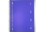 Kangaro K-58381 Kangaro Blocco College 4In1, Din A4, 100 Fogli, Foderato, Blu
