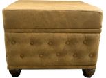 Casa Padrino Sgabello Chesterfield Marrone Antico 60 X 46 X H. 45 Cm - Sgabello - Poggiapiedi - Mobili Soggiorno Chesterfield
