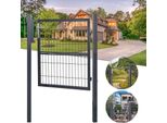 Clanmacy Giardino Cancello Recinzione Cancello Cantiere Recinzione Rete Metallica Cancello Sistema Cancello 120X100Cm Grigio