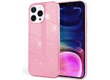 Nalia Robusta Custodia Glitterata Per Iphone 13 Pro Max, Custodia Antiurto In Silicone Rinforzato Con Glitter Lucido Rosa