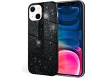 Nalia Custodia Glitter Robusta Per Iphone 13 Mini, Custodia Protettiva Ibrida Glitter Lucida Custodia In Silicone Rinforzato Nero