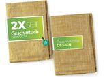 Asciugamani Da Tè Sterzbachs In Cotone - Uni Gold - Asciugamani Da Cucina 50X70 Cm - Set Di 2 - Asciugamani Da Cucina 220 Gsm - Asciugamani Da Cucina Asciutti - Asciugamani Da Tè Gialli