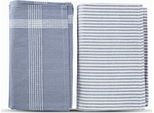 Asciugamani Da Tè Sterzbachs In Cotone - Strisce Uni - Asciugamani Da Cucina 50X70 Cm - Set Di 2 - Asciugamani Da Cucina 240 Gsm - Asciugamani Da Cucina Asciutti - Asciugamani Da Tè Blu