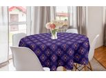Abakuhaus Tovaglia Rotonda Astratta, Rombi Con Cerchi, Tovaglia Circolare Per Sala Da Pranzo, Decorazione Per Cucina, 150 Cm, Indaco Multicolore