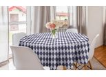 Abakuhaus Tovaglia Geometrica Rotonda, Rombi Monocromatici, Tovaglia Circolare Per Sala Da Pranzo, Decorazione Cucina, 150 Cm, Viola Indaco