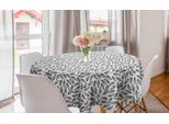 Abakuhaus Tovaglia Rotonda, Arte Monocromatica Elaborata, Tovaglia Circolare Per Sala Da Pranzo, Decorazione Per Cucina, 150 Cm, Grigio Antracite E Bianco