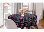 Abakuhaus Tovaglia Rotonda Esotica, Fiori Della Giungla Tropicale, Tovaglia Circolare Per Sala Da Pranzo, Decorazione Per Cucina, 150 Cm, Indaco Multicolore