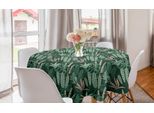 Abakuhaus Tovaglia Rotonda Esotica, Doodle Hawaiian Jungle, Tovaglia Circolare Per Sala Da Pranzo, Decorazione Cucina, 150 Cm, Verde Bosco Verde Giada