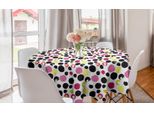Abakuhaus Tovaglia Rotonda Astratta, Cerchi Fugaci Pop Art, Tovaglia Circolare Per Sala Da Pranzo, Decorazione Cucina, 150 Cm, Bianco Multicolore