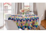 Abakuhaus Tovaglia Rotonda Tropicale, Fenicotteri E Pianta Monstera, Tovaglia Circolare Per Sala Da Pranzo E Cucina, 150 Cm, Multicolore