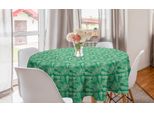 Abakuhaus Tovaglia Rotonda Tropicale, Foglie Di Palma Esotiche, Tovaglia Circolare Per Sala Da Pranzo E Decorazione Della Cucina, 150 Cm, Verde Mare Chiaro