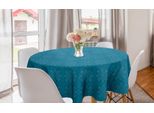 Abakuhaus Tovaglia Rotonda Blu Con Mandala, Foglie Floreali Orientali, Tovaglia Circolare Per Sala Da Pranzo, Decorazione Per Cucina, 150 Cm, Blu Mare E Acquamarina