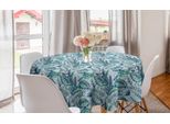 Abakuhaus Tovaglia Rotonda Esotica, Camaleonte Su Foglie Tropicali, Tovaglia Circolare Per Sala Da Pranzo, Decorazione Cucina, 150 Cm, Azzurro Pallido Seafoam