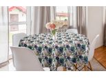 Abakuhaus Tovaglia Rotonda Tropicale, Fiori Estivi, Uccello Esotico, Tovaglia Circolare Per Sala Da Pranzo, Decorazione Cucina, 150 Cm, Multicolore