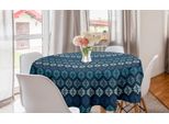 Abakuhaus Tovaglia Rotonda Boho, Motivi A Zig-Zag Orizzontali, Tovaglia Circolare Per Sala Da Pranzo, Decorazione Cucina, 150 Cm, Multicolore