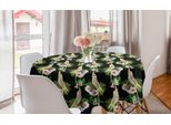 Abakuhaus Tovaglia Rotonda Con Uccelli Gialli, Pappagalli E Flora Esotica, Tovaglia Circolare Per Sala Da Pranzo E Cucina, 150 Cm, Multicolore