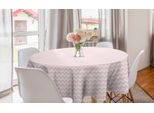 Abakuhaus Tovaglia Rotonda Rosa, Motivo A Zig Zag Chevron Grunge, Tovaglia Circolare Per Sala Da Pranzo E Cucina, 150 Cm, Rosa Pallido Bianco