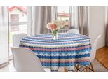 Abakuhaus Tovaglia Rotonda Boho, Grunge E Zigzag Colorati, Tovaglia Circolare Per Sala Da Pranzo, Decorazione Cucina, 150 Cm, Multicolore