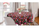 Abakuhaus Tovaglia Rotonda Con Motivi Floreali, Tema Primaverile Con Tulipani Dipinti, Tovaglia Circolare Per Sala Da Pranzo E Cucina, 150 Cm, Grigio Antracite Multicolore