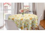 Abakuhaus Tovaglia Rotonda Astratta, Motivi Geometrici Moderni, Tovaglia Circolare Per Sala Da Pranzo, Decorazione Cucina, 150 Cm, Giallo Pallido Albicocca