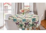 Abakuhaus Tovaglia Rotonda Blu E Rosa, Farfalle, Tovaglia Circolare Per Sala Da Pranzo, Decorazione Per Cucina, 150 Cm, Multicolore Guscio D'uovo