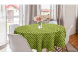 Abakuhaus Tovaglia Rotonda Botanica, Foglie E Rami Diagonali, Tovaglia Circolare Per Sala Da Pranzo E Cucina, 150 Cm, Grigio Scuro, Giallo, Verde