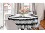 Abakuhaus Tovaglia Rotonda Astratta, Arte Ellittica Monocromatica, Tovaglia Circolare Per Sala Da Pranzo, Decorazione Cucina, 150 Cm, Grigio Antracite Bianco