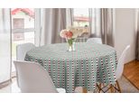 Abakuhaus Tovaglia Geometrica Rotonda, Pois Rettangolari, Tovaglia Circolare Per Sala Da Pranzo, Decorazione Cucina, 150 Cm, Verde Acqua Chiaro, Ruggine Scuro