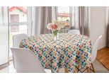 Abakuhaus Tovaglia Rotonda Astratta, Motivo Geometrico Intrecciato A Pois, Tovaglia Circolare Per Sala Da Pranzo, Decorazione Per Cucina, 150 Cm, Multicolore