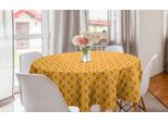 Abakuhaus Tovaglia Rotonda Retrò, Tangerine Rotonda, Tovaglia Circolare Per Sala Da Pranzo, Decorazione Cucina, 150 Cm, Terra Giallo Calendula