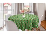 Abakuhaus Tovaglia Rotonda A Pois Gialli, Vivid Oval, Tovaglia Circolare Per Sala Da Pranzo, Decorazione Cucina, 150 Cm, Fern Green Multicolor