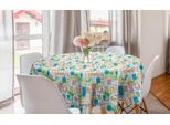 Abakuhaus Tovaglia Rotonda Estiva, Bevande Fredde Assortite, Tovaglia Circolare Per Sala Da Pranzo, Decorazione Cucina, 150 Cm, Multicolore