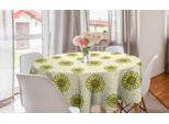 Abakuhaus Tovaglia Rotonda A Pois Gialli, Sunflowers Spots, Tovaglia Circolare Per Sala Da Pranzo, Decorazione Cucina, 150 Cm, Giallo Pastello Grigio Scuro