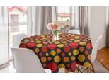 Abakuhaus Tovaglia Rotonda Retrò, Tovaglia Rotonda Grunge, Tovaglia Circolare Per Decorazione Sala Da Pranzo Cucina, 150 Cm, Grigio Scuro Vermiglio