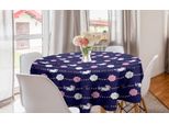 Abakuhaus Tovaglia Rotonda Con Caricature, Bandierine Unicorn Party, Tovaglia Circolare Per Decorare La Sala Da Pranzo E La Cucina, 150 Cm, Indaco Multicolore