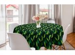 Abakuhaus Tovaglia Rotonda Esotica, Foglie Tropicali, Tovaglia Circolare Per Sala Da Pranzo, Decorazione Cucina, 150 Cm, Grigio Antracite Verde