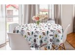 Abakuhaus Tovaglia Rotonda Con Foglie, Piantagione Colorata Di Scarabocchi, Tovaglia Circolare Per Sala Da Pranzo, Decorazione Per Cucina, 150 Cm, Multicolore