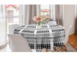 Abakuhaus Tovaglia Rotonda Astratta, Geometrica Monocromatica, Tovaglia Circolare Per Sala Da Pranzo, Decorazione Cucina, 150 Cm, Grigio Antracite E Bianco