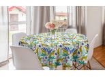 Abakuhaus Tovaglia Rotonda Urwald, Leopardi E Foglie Tropicali, Tovaglia Circolare Per Sala Da Pranzo, Decorazione Per Cucina, 150 Cm, Giallo Terra Multicolore