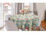 Abakuhaus Tovaglia Rotonda Con Insetti, Farfalle E Rose Romantiche, Tovaglia Circolare Per Decorare La Sala Da Pranzo E La Cucina, 150 Cm, Verde Pastello Multicolore